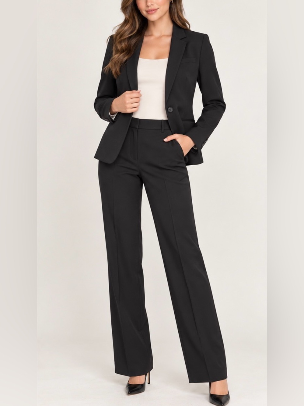 Express Black 2-Piece Suit Set Blazer Pants Size 2 / 0R